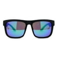 thumbnail image 2 of Kush Mirrored Brushed Plastic Wood Grain Iconic Horn Rim Sunglasses Black Wood - Teal Mirror, 2 of 4