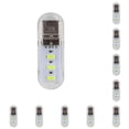thumbnail image 2 of Cateissary Luz de noche de plástico portátil 3 LED 3-5V 200LM 3000K / 7000K Interfaz USB Banco de energía Lámpara de noche Herramienta de Blanco 10piezas, 2 of 6