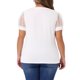 thumbnail image 3 of Blusa casual de mujer de talla grande Agnes Orinda, camiseta de manga corta de malla, cuello redondo, color blanco 2025 4X, 3 of 6