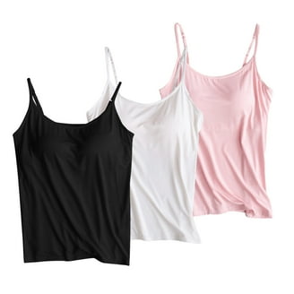 Leesechin 2PC Padded Camisole No Shelf, No Built in Bra, No