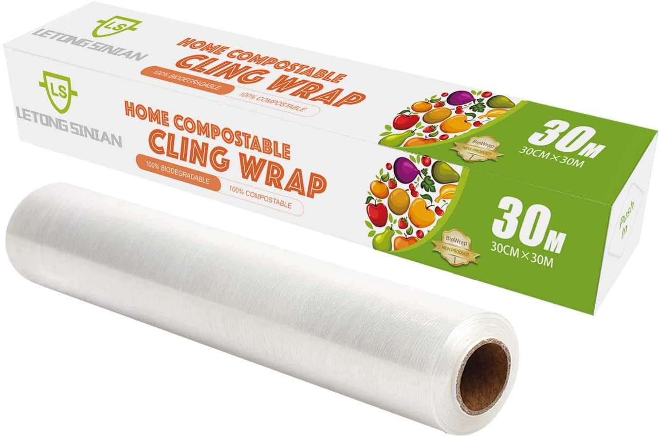 Compostable Plastic Wrap with Quick Slide Cutter