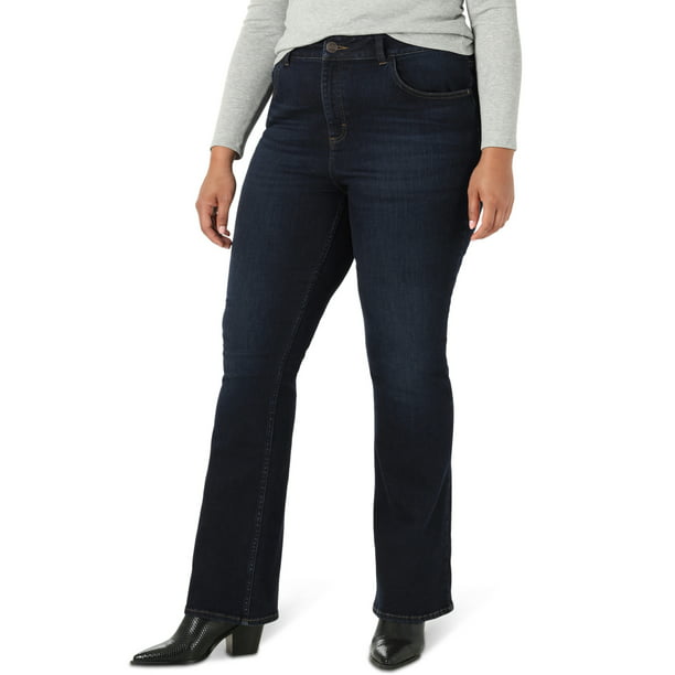 Lee Women’s Plus Heritage Mini Flare High Rise Fashion Jeans - Walmart.com