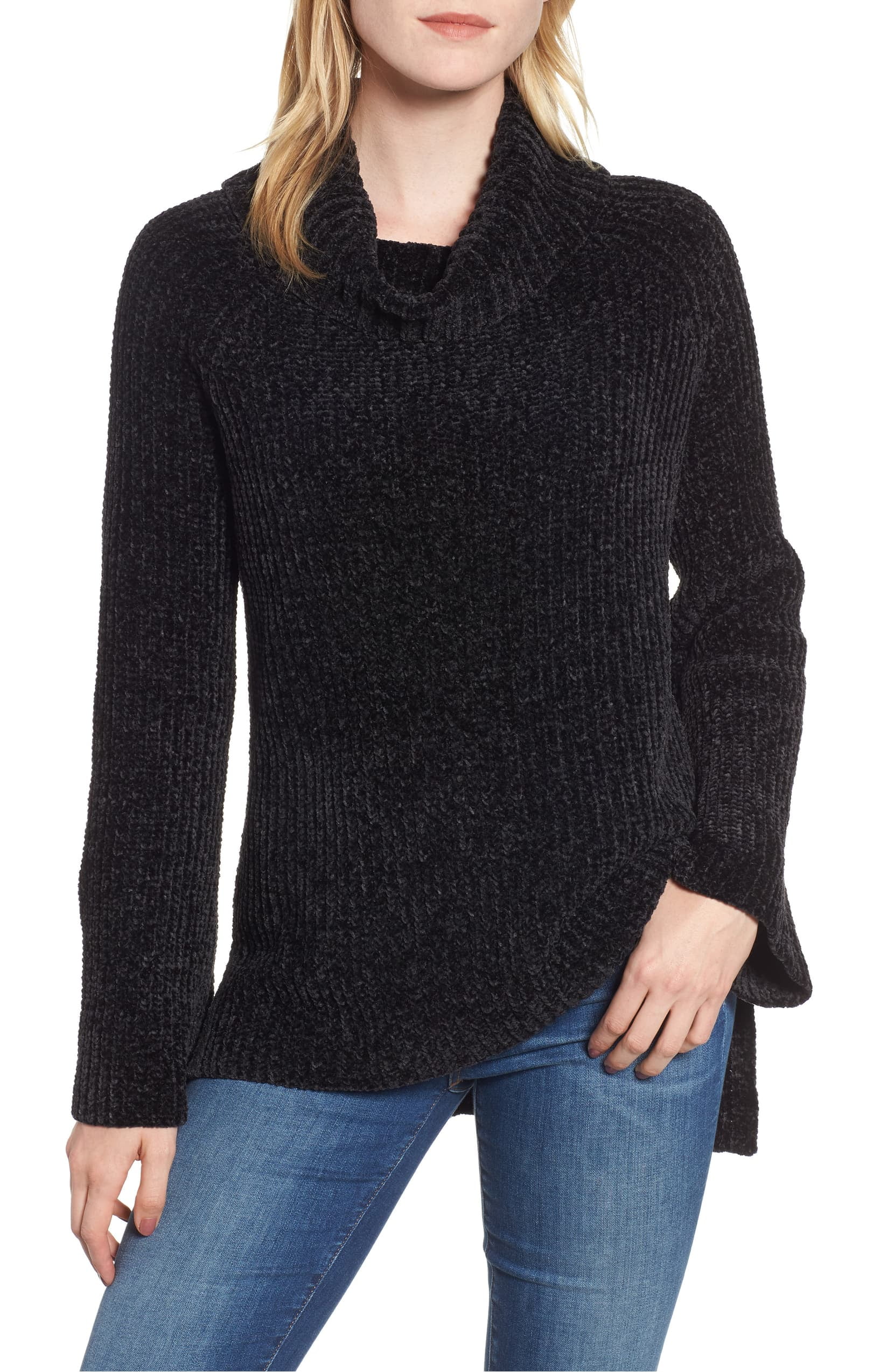 cowl neck jumper black