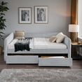 thumbnail image 2 of Tcbosik Queen Size Daybed with 2 Storage Drawers, Boucle Fabric Upholstered Sofa Bed for Bedroom, Living Room, Guest Room, No Box Spring Needed, Grey, 2 of 11