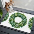 thumbnail image 4 of Spring Green Rose Wreath Area&nbsp;Rug 2x3ft Vintage Watercolor Green Floral Leaf Non-Slip&nbsp;Washable Square&nbsp;Rugs Soft Felt Indoor Floor Mat for Bedroom Kitchen Living Room Bathroom, 4 of 9