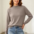 thumbnail image 2 of yillto Womens Sweaters Tops Lightweight Business Casual Long Sleeve Soft Knit Mock Neck Pullover Sweater, 2 of 5