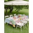 thumbnail image 3 of Outdoor Tablecloth with Umbrella Hole and Zipper, Easter Rectangle Table Cloth 60x120 Inch Waterproof Tablecloth, Spring Eggs Rabbit Ear Flowers Wooden Grain Picnic Table Cover for Patio Camping, 3 of 7