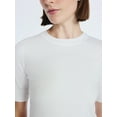 thumbnail image 3 of Free Assembly Women's and Women's Plus Cozy Yarn Shrunken Sweater Tee with Short Sleeves, Solid & Print, Lightweight, Sizes XS-4X, 3 of 6