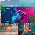 thumbnail image 5 of 1 Pcs 2D Flat License Plate Covers & Frames, Howling Wolf For Decorative Front, Waterproof For Decoration Aluminum License Plate Covers & Frames Cover For Men Women, 12" X 6", 5 of 7