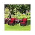 thumbnail image 7 of Eastvita 3 Pieces Rattan Swivel Rocking Chair Outdoor. 360 Degree Swivel Patio Bistro Conversation Furniture Set With Premium Cushions And Armored Glass Top Side Table For Garden. Backyard, 7 of 7