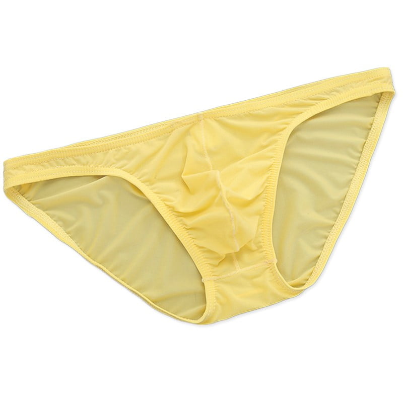 YIWEI Men's Thin Transparent Nylon Briefs Panties Underwear Underpants