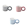 thumbnail image 2 of Toystoory Taza de agua con diseño de rayas, taza de café con leche con asa, tazas de té para bebidas, botella para cumpleaños, oficina interior Utensilios de cocina Blanco negro Toystoory HA081898-01, 2 of 6