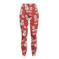 thumbnail image 5 of Renewold Santa Claus Snowman Red Womens Yoga Leggings with Pockets Workout Leggings Full Length High Waisted Running Pants Non See-Through Athletic Tights Printed Tights, M, 5 of 8