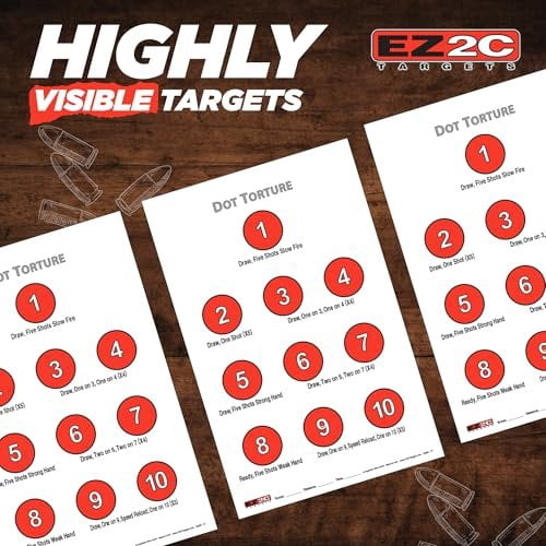 50 EZ2C Targets Style 17: Dot Torture Training Drill Paper Targets 11"x17"Tear-off Pad of 50