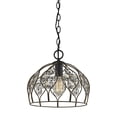 thumbnail image 1 of Crystal Web 1 Light Penant In Bronze Gold And Matte Black With Clear Crystal, 1 of 2