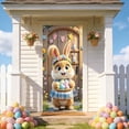 thumbnail image 4 of Antqov Happy Easter Door Cover 71x35" Easter Bunny Eggs Door Cover Hanging Banners Signs Spring Backdrops Party Decoration for Outdoor Home Party Holiday Supplies, 4 of 6