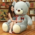 thumbnail image 3 of Oso de peluche grande de 60-100cm, oso gigante encantador, muñecos de animales suaves con relleno enorme, juguete para niños, regalo de cumpleaños para novia y amante, 3 of 3