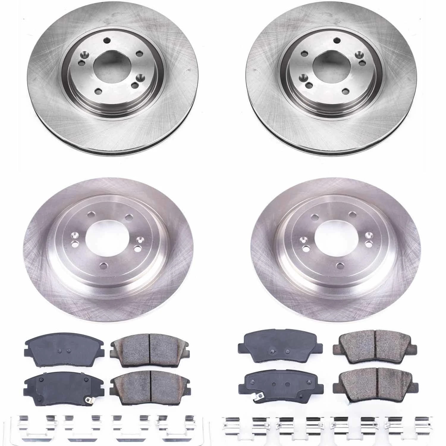 PowerStop Front and Rear Stock Replacement Brake Pad and Rotor Kit Fits: KIA Select Models KOE8003