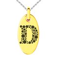 thumbnail image 1 of Stainless Steel Letter D Initial Dotted Monogram Engraved Small Oval Charm Pendant Necklace, 1 of 1