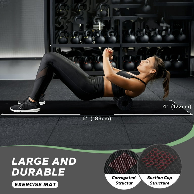 Extra Wide Exercise Mat – 6'x4' to 9'x6' – Thick, Non-Slip Fitness