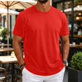 thumbnail image 2 of Domzest Mens Short Sleeve T-Shirts Moisture Wicking Crew Neck Shirt Summer Breathable Strechy Workout Shirts for Jogger, Gym & Outdoor Red M, 2 of 6