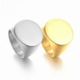 thumbnail image 5 of 14K Yellow Gold Round Signet Ring For Men New Simple Male Finger Jewelry Accessories, 5 of 7