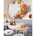 thumbnail image 6 of Round Fitted Tablecloths Fall Thanksgiving Watercolor Pumpkin Grapes Waterproof Table Cover for Kitchen Dining Party Farm Harvest Orange Border,45"-54", 6 of 6