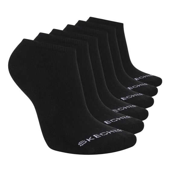 Skechers Women's Cotton No-Show Socks with Mesh Ventilation & Arch Support (6-Pairs)