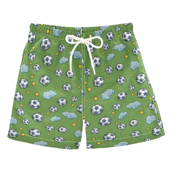joogoo Boy Swim Trunks Soccer Balls Stars Bathing Beach Board Shorts M