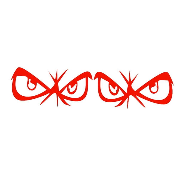 Varios coches, camiones, deportes, divertidos, carrocería, calcomanías laterales, decoración, señal de seguridad Ojos rojos de animación