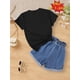 thumbnail image 2 of Nueva camiseta informal de punto con cuello redondo, corte regular, manga corta, estilo pulóver, largo regular, color liso, elasticidad media, tejido de punto, verano, running., 2 of 6