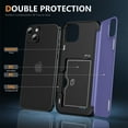 thumbnail image 4 of ShellTech Case for iPhone 14 Plus,Built-in Card Slot Case Shockproof Rubber Hybrid PC Flip Kickstand Heavy Duty Military Grade Armor Cover,Lightpurple, 4 of 8