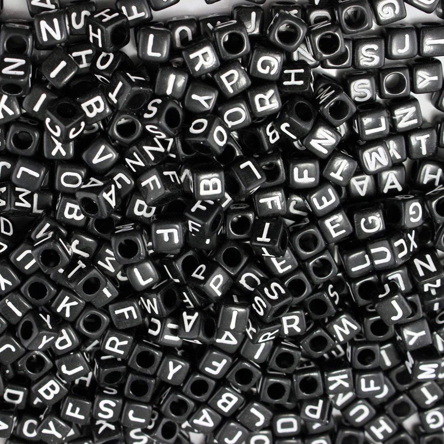 Trimming Shop Square Acrylic Black Letter Beads with White Alphabet A to Z  Box Set - 1300pcs 
