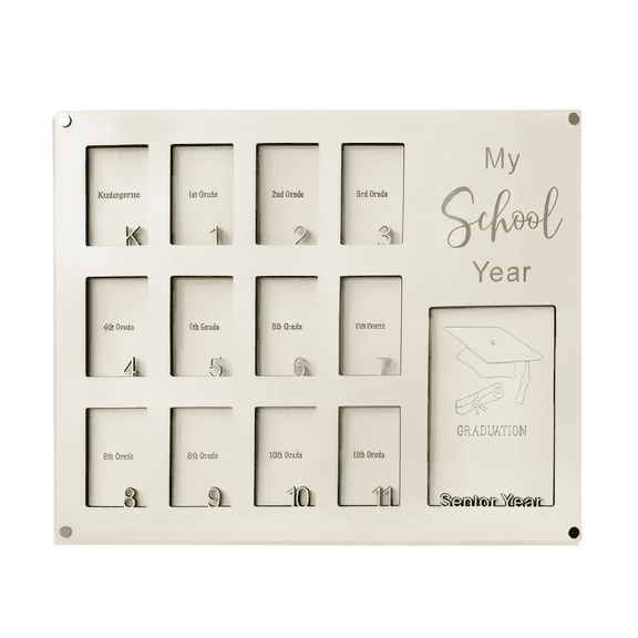 Wooden School Years Picture Frame, 11.8'' x 15.7 '', Can Hold 13 Photos, Suitable for Graduation Ceremonies Photo Displays, Graduation Souvenirs