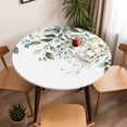 thumbnail image 5 of Sage Green Eucalyptus Leaves Elastic Fitted Round Table Cover Plant Waterproof Outdoor Tablecloth for Holiday Party, Picnic, Patio & Dining Fits Tables Up to 36"-44", 5 of 8