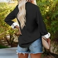 thumbnail image 5 of ZyeKqe Button down Shirts for Women Drop Shoulder Blouse Long Sleeve Oversized Shirt Work Office Solid Color Tops, 5 of 6