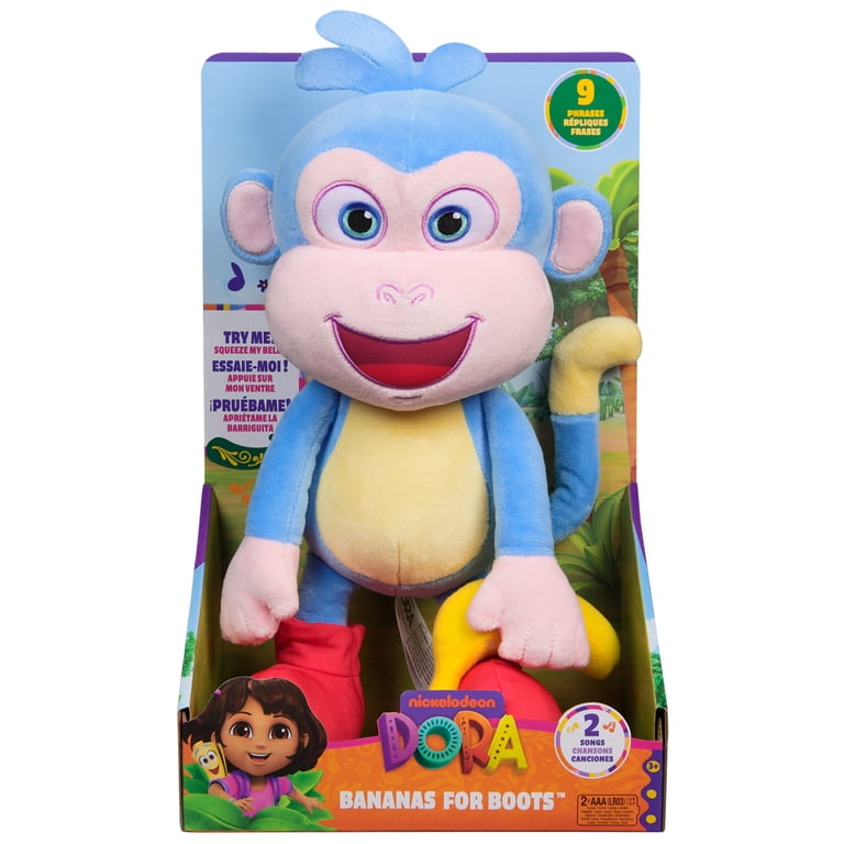 dora♡ Dora the Explorer, Bananas for Boots 13-inch Interactive Plush Toy