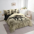 thumbnail image 3 of Manfei Retro Horse 7-Piece Bedding Comforter Set,Rustic Western Farmhouse King Bedding Sets,Beige Black Bed Sheets For Men Women,Ultra Soft Home Decor Reversible, 3 of 8