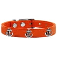 thumbnail image 2 of Mirage Pet Products Leather Anchor Dog Collar, Orange, M, 2 of 3