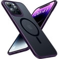 thumbnail image 1 of Mgnaooi Funda magnética para iPhone 15 Pro Max [prueba de caída de grado MIL y compatible con MagSafe] Parte trasera mate translúcida, antiarañazos, a prueba de golpes, funda para teléfono para 15 Pro, 1 of 4