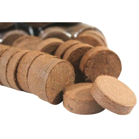 Coir Coconut Fiber - Envelor 1.2 Inches Dia Coco Grow Discs Coir Pellets for Seed Starter Trays Coconut Husk Fiber Growing Media Potting Soil Mix Coco Peat Coir Pith Planters Microgreens Fresh Herbs 100 Pack