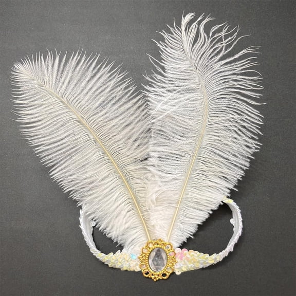 YOZGXEG Headbands For Women 1920S Sequins Flapper Headpiece Headband Women Girls Party Wedding Headwear White One Size