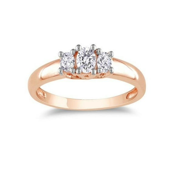Attractive Three Stone Affordable Three Stone Engagement Ring 1 Carat Diamond on Gold