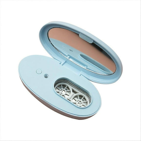 Ultrasonic Contact Lenses Case Cleaner Tear Cleaning Container Blue