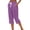 Purple, variant on RoamHome Women's Vertical Striped Capri Pants Elastic Waist Drawstring Side Slit Button with Pockets