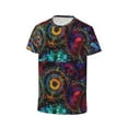 thumbnail image 3 of Honeii Mandala Colorful Print Kids Boy T-Shirt,Breathable Round Neck Tee,Stylish Summer Tee for Boys, for Outdoor Activities and Casual Wear, 3 of 7