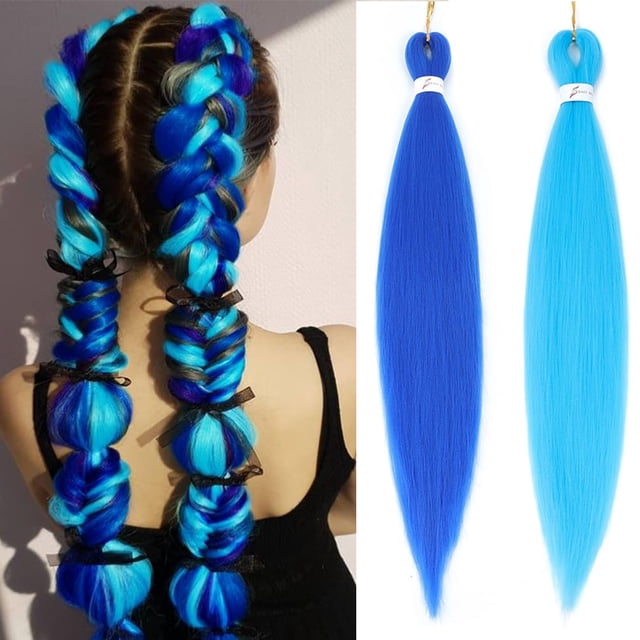 Cabello trenzado Ombre de color preestirado, 2 paquetes - Cabello trenzado de 26 pulgadas, trenzas de ganchillo preestiradas sintéticas profesionales, extensión de cabello sin picazón, ajuste de agua