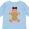 thumbnail image 4 of Inktastic Cute Gingerbread Girl with Red Plaid Bow Boys or Girls Long Sleeve Toddler T-Shirt, 4 of 5