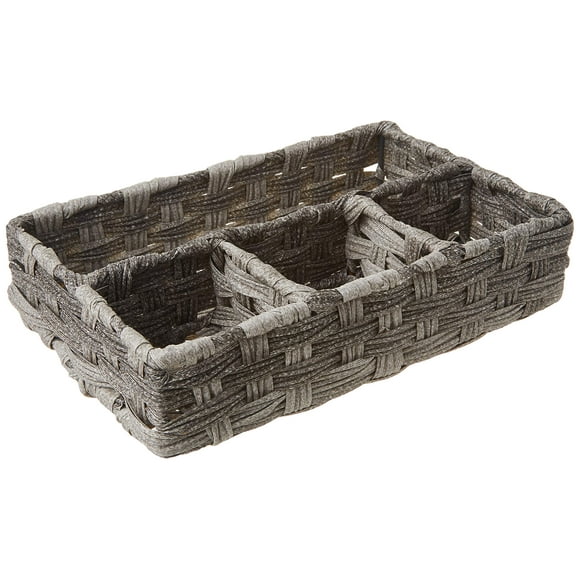 Bandeja Whitmor Split Rattique de 4 secciones, lavado gris