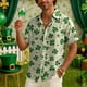 thumbnail image 4 of Blusa y camisa de manga corta con cuello vuelto para hombre, moda de verano, estampado del Día de San Patricio, informal, con botones, manga corta, camisa de solapa de manga corta, tops para hombre, 4 of 8